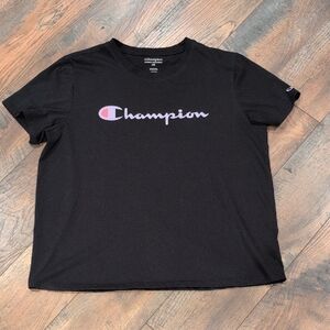 Champion Black Tee with Logo